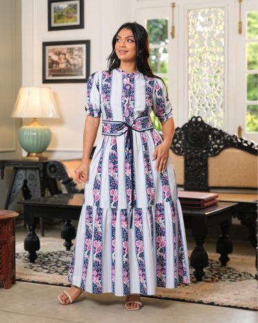 Heritage Bloom Tiered Maxi Dress
