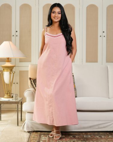 Strappy Embroidered Maxi Dress
