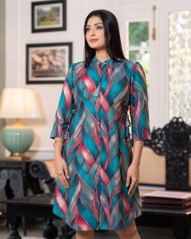 Side Tie-Up Detailed Short Dress