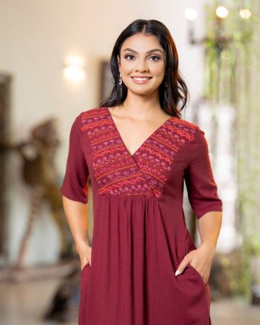 The Crimson Heritage Relaxed Maxi Dress