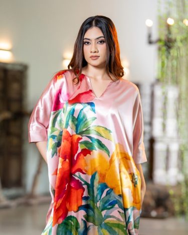 The Watercolor Bloom Short Cocoon Dress