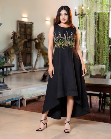 The Enchanted Flora Sleeveless High Low Maxi Dress