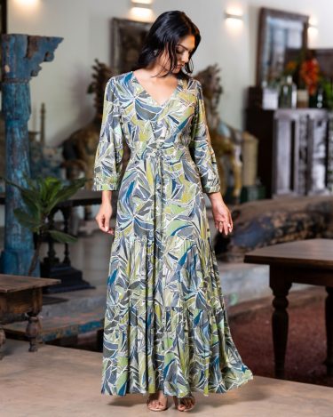 The Artisan Lace-Up Waist Tiered Maxi Dress